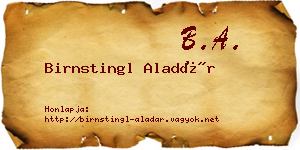 Birnstingl Aladár névjegykártya